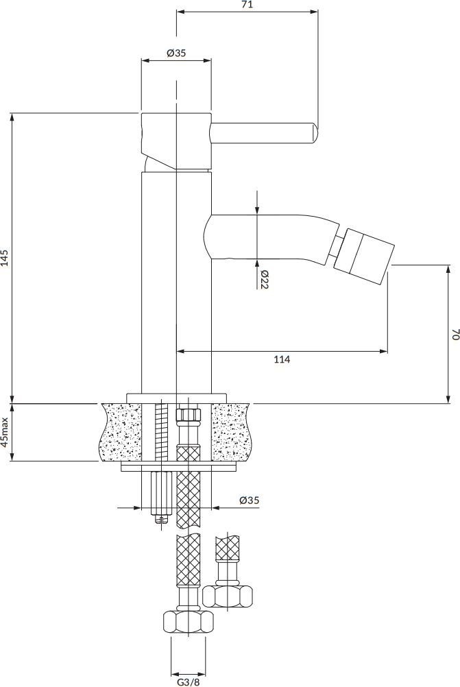 Смеситель для биде Omnires Y, Y1220GL