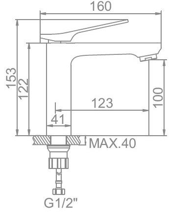 Смеситель для умывальника черный Ledeme L1075B