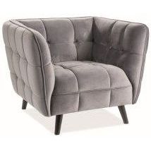 Кресло Signal Castello 1 Velvet Bluvel 14 серый, CASTELLO1V14