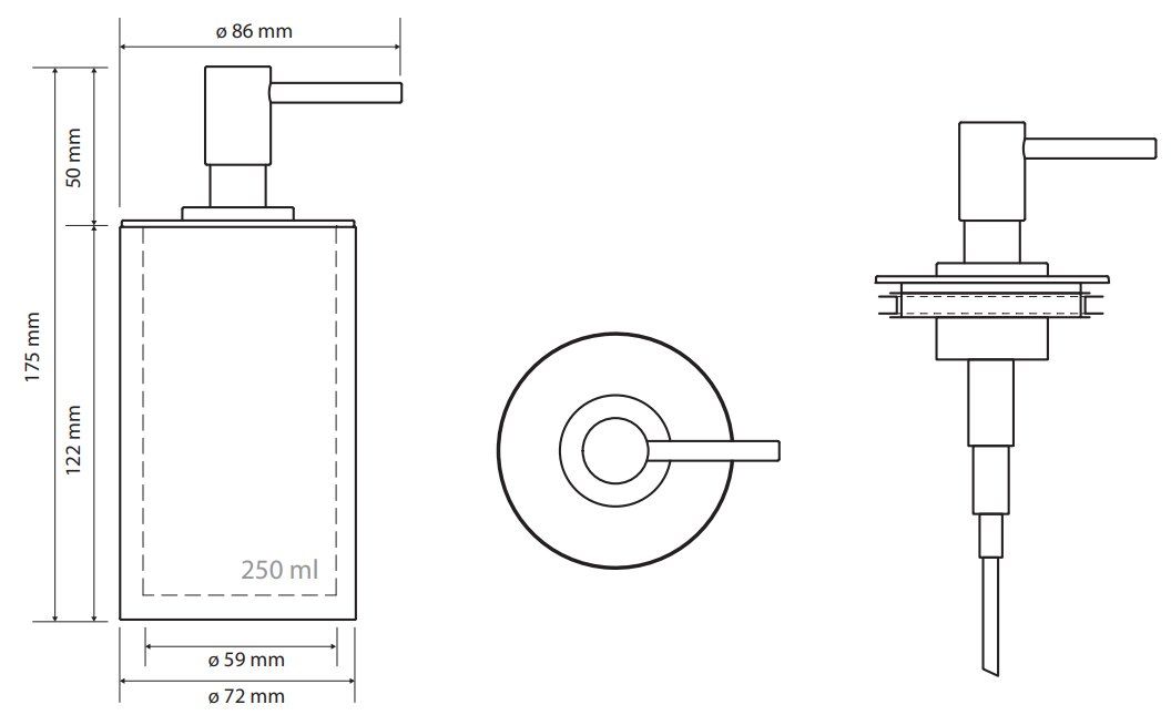 Дозатор жидкого мыла белый Bemeta Gamma, 145709324