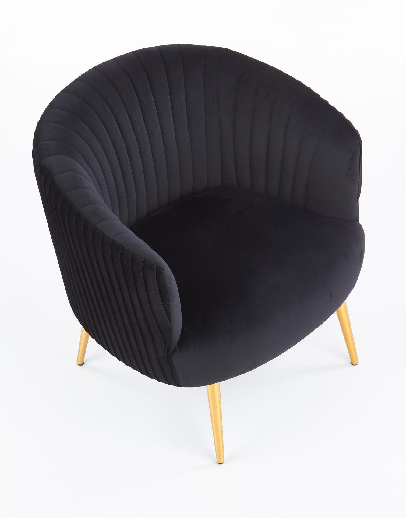 Кресло Halmar Crown черный/золотой, V-CH-CROWN-FOT-CZARNY