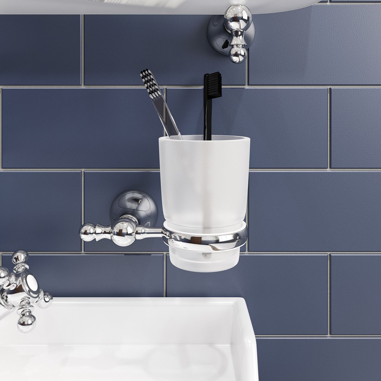 Подстаканник одинарный, матовое стекло, сплав металлов, Iddis Retro, RETSSG1i45