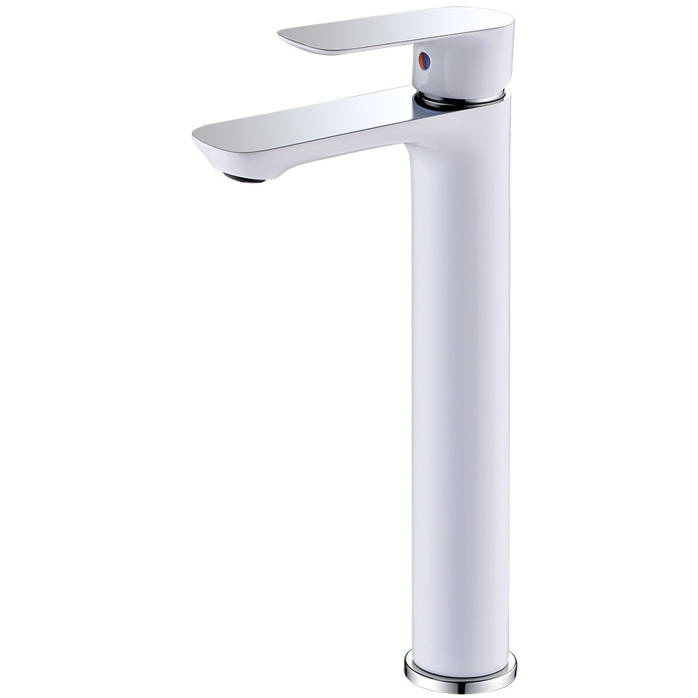 Смеситель для раковины Abber Weiss Insel белый-хром, AF8011W