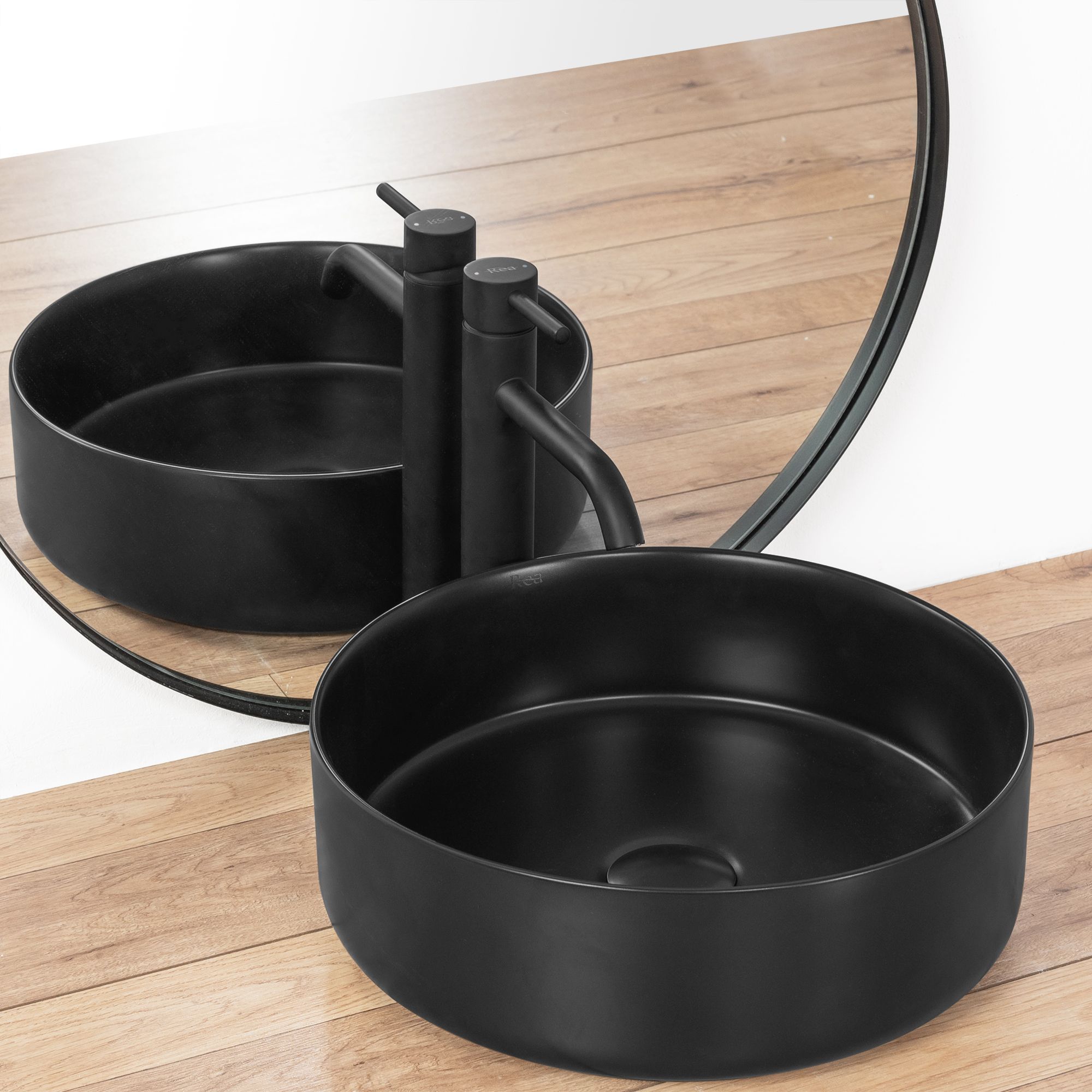 Умывальник Rea Sami Black Matt 36x36, REA-U1899