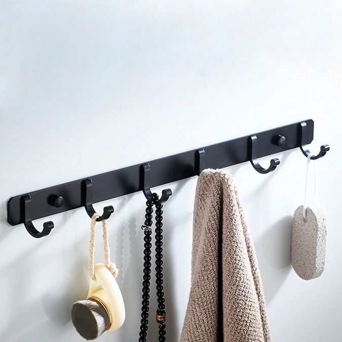 Планка с 6 неподвижными крючками (черный) Ledeme L5516-6