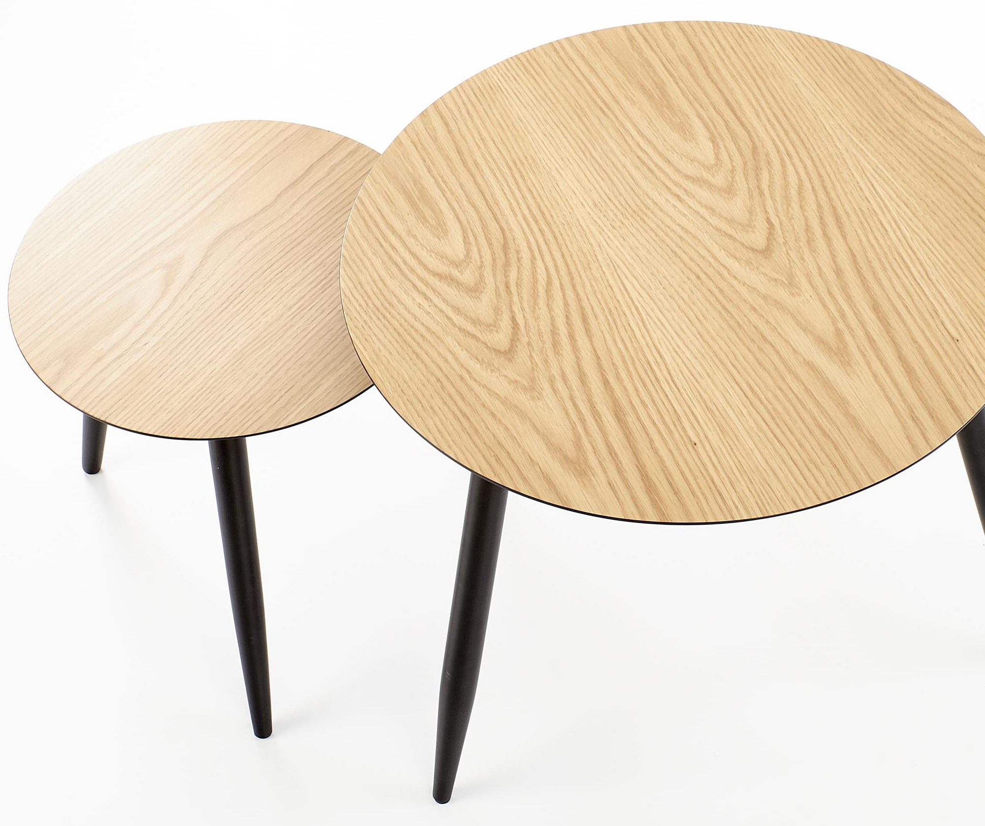 Комплект Halmar Mentona 2  (2 стола журнальных) дуб золотой/черный, 40/41 и 59/48, V-CH-MENTONA_2-LAW