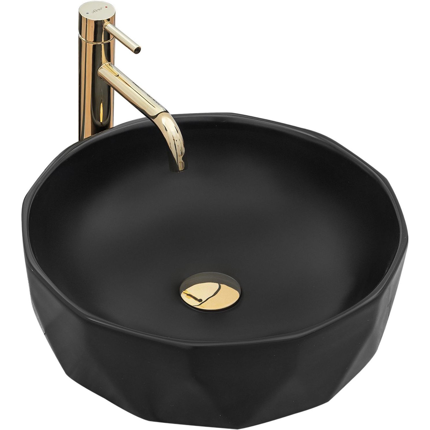 Умывальник Rea Vista Black Matt 41x41, REA-U4602