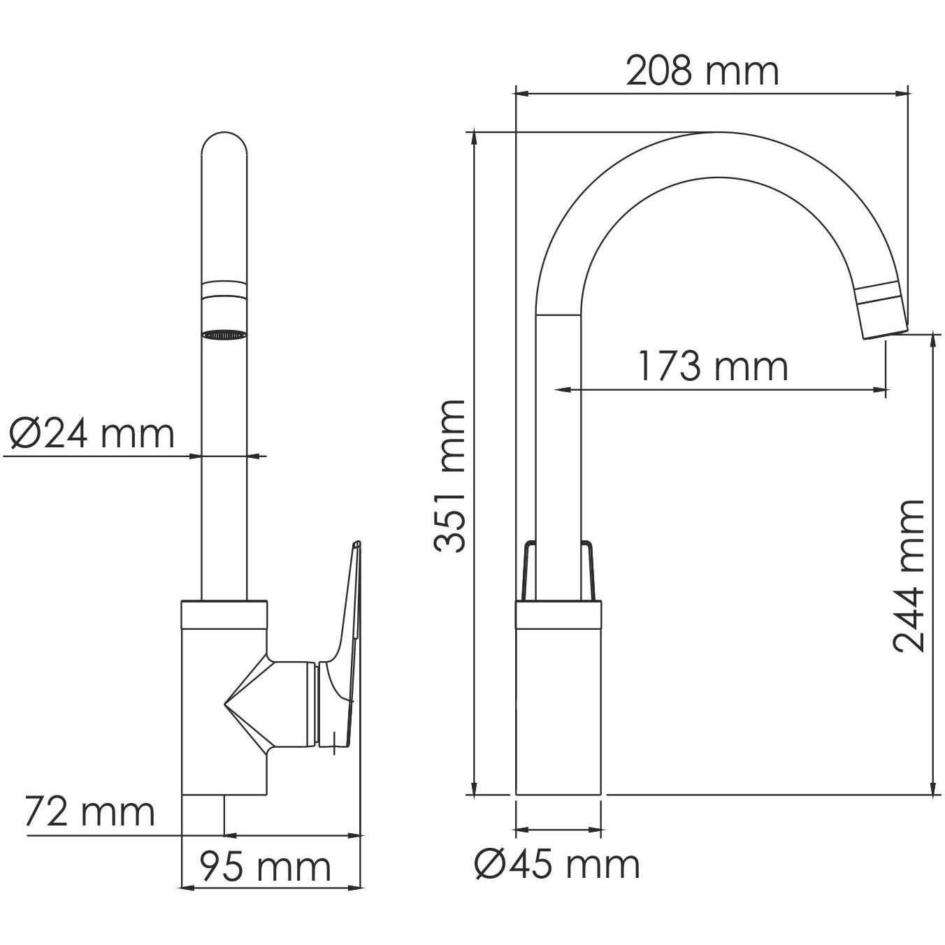 Смеситель для кухни WasserKRAFT Wiese, 8407