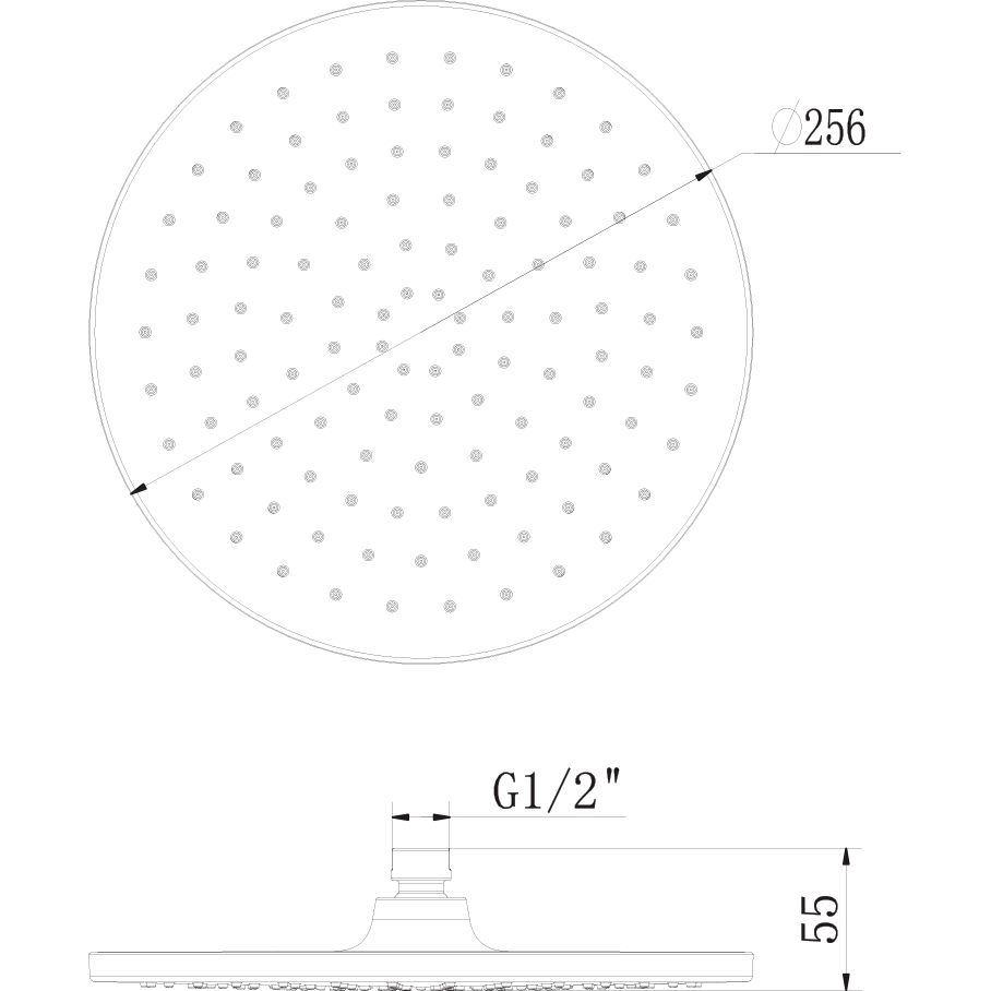 Лейка душевая верхняя круглая 256 мм Lemark, LM8132C