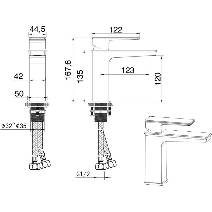 Смеситель для умывальника Vivi Felice 3030