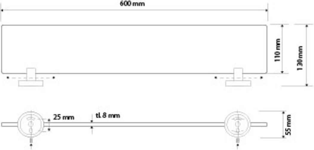 Стеклянная полка 600 мм Bemeta Dark, 104102040