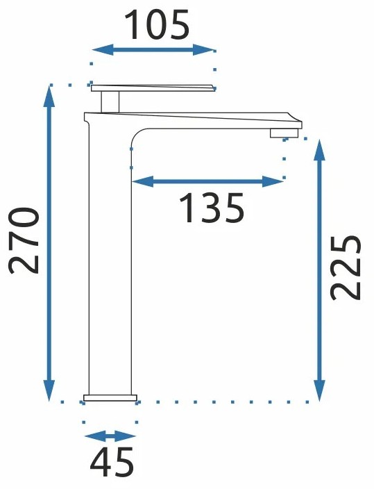 Смеситель для умывальника высокий Rea Romano Old Black, REA-B9902