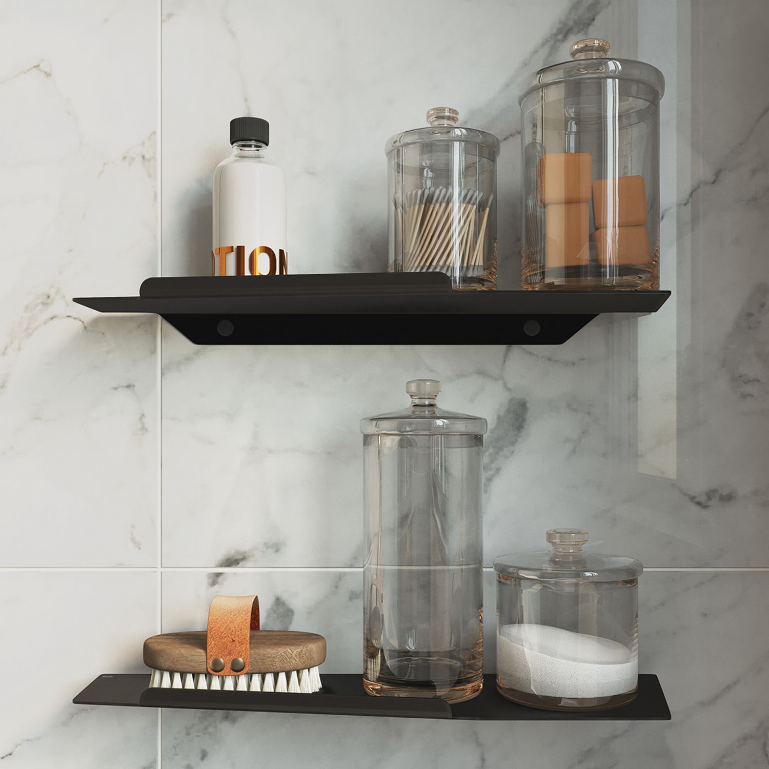 Полка, нержавеющая сталь, черный, Iddis Slide, SLIBS00i44