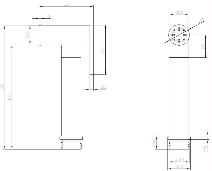 Лейка для биде Omnires, BIDETTA2-RCR