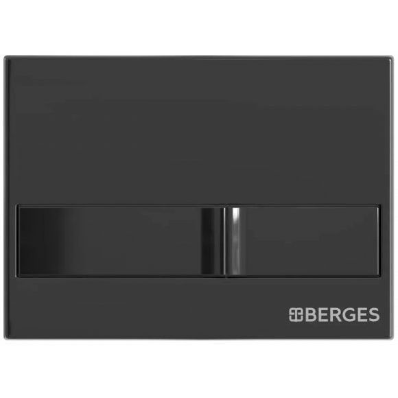 Комплект Berges Novum, кнопка L6 черный глянец, унитаз Strati Rimless, сиденье Strati Slim, 042454
