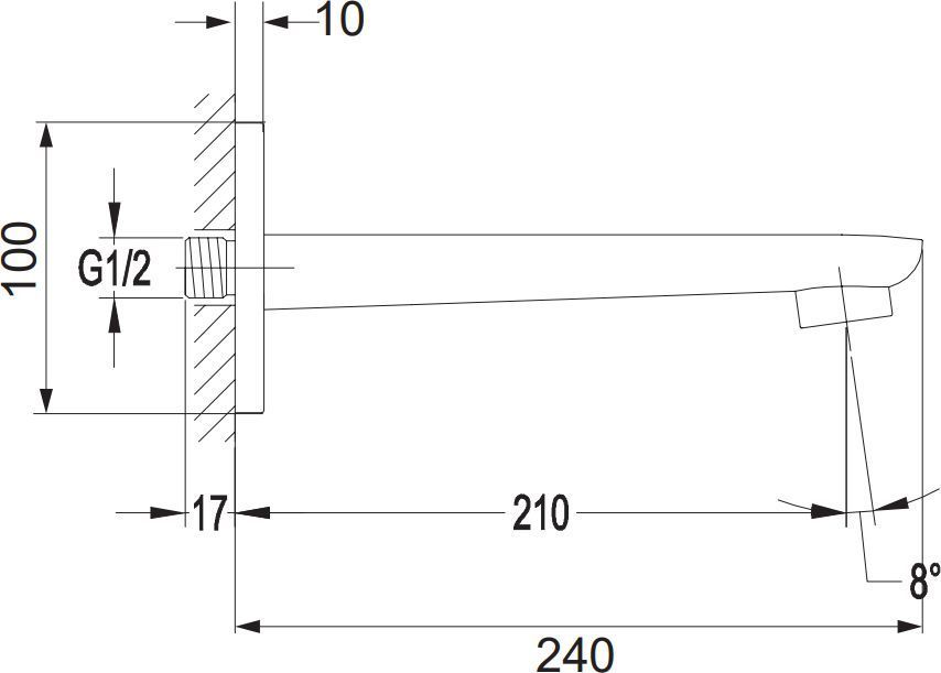 Излив настенный Omnires, Z23CR
