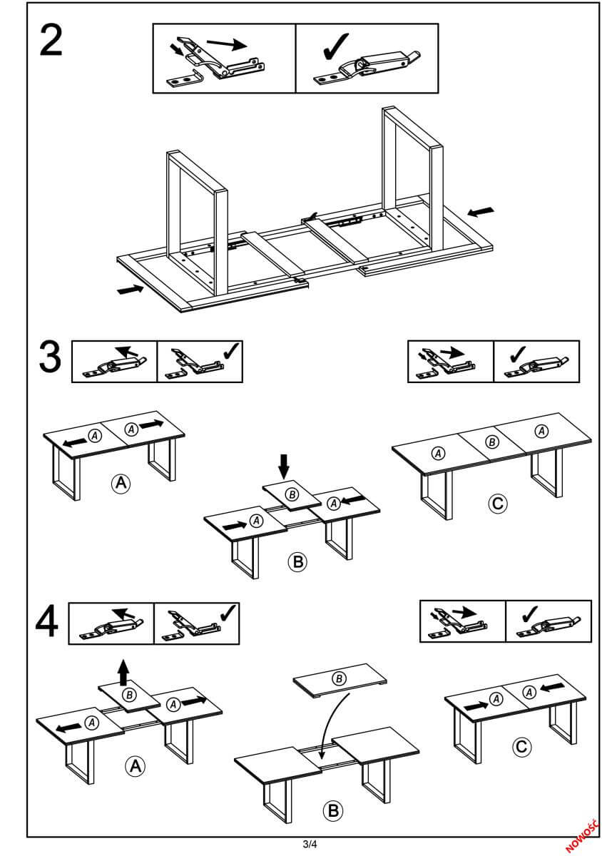 Стол обеденный Halmar Venom 135/185 раскладной дуб вотан/черный, V-PL-VENOM_135-185-ST