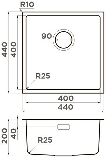 Мойка Omoikiri Tadzava 44-U-IN Quadro, 4993509