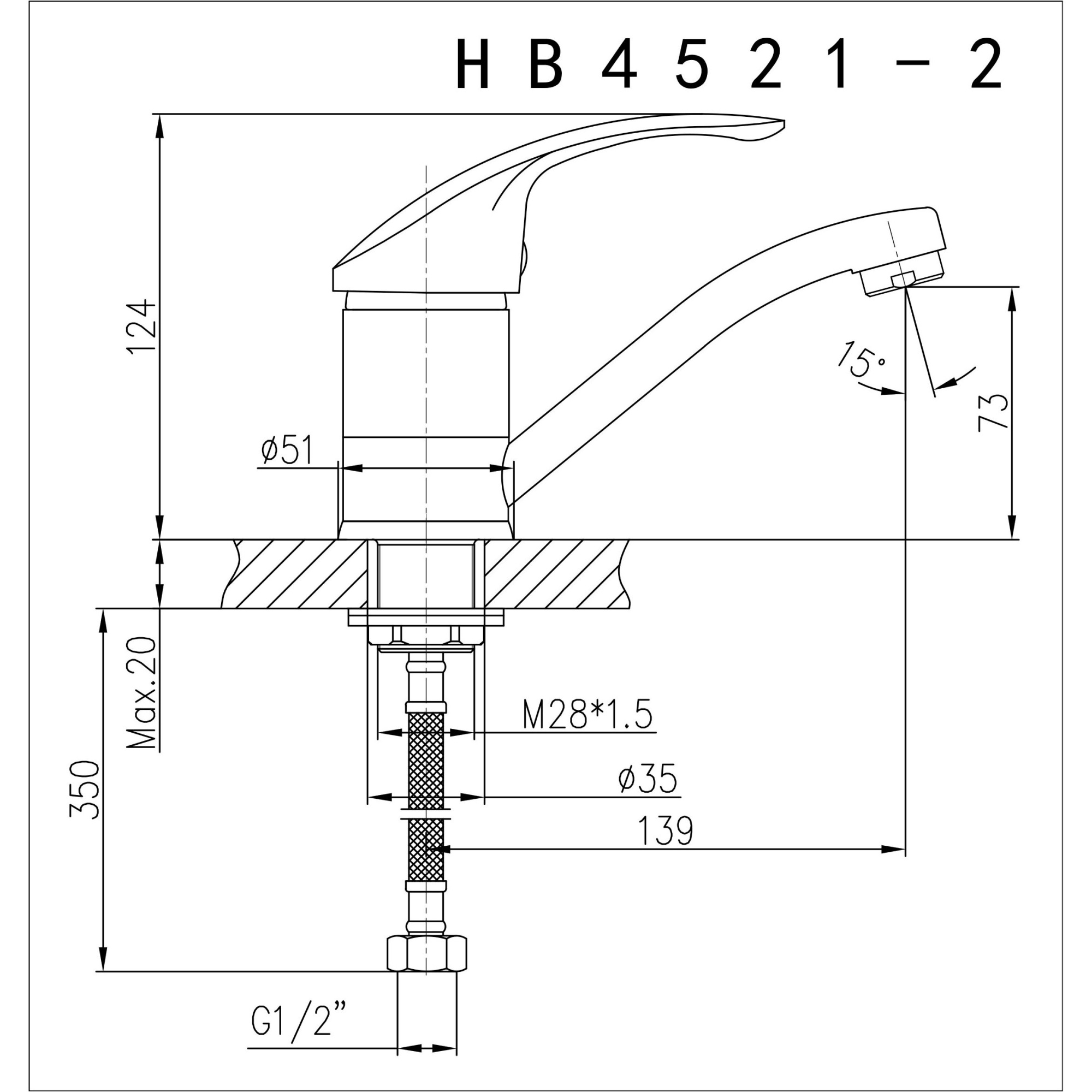 Смеситель для кухни Haiba HB4519
