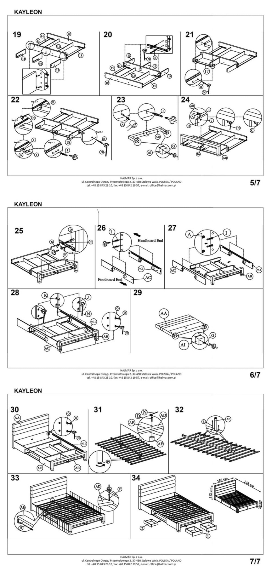 Кровать Halmar Kayleon бежевый 160/200, V-CH-KAYLEON-LOZ