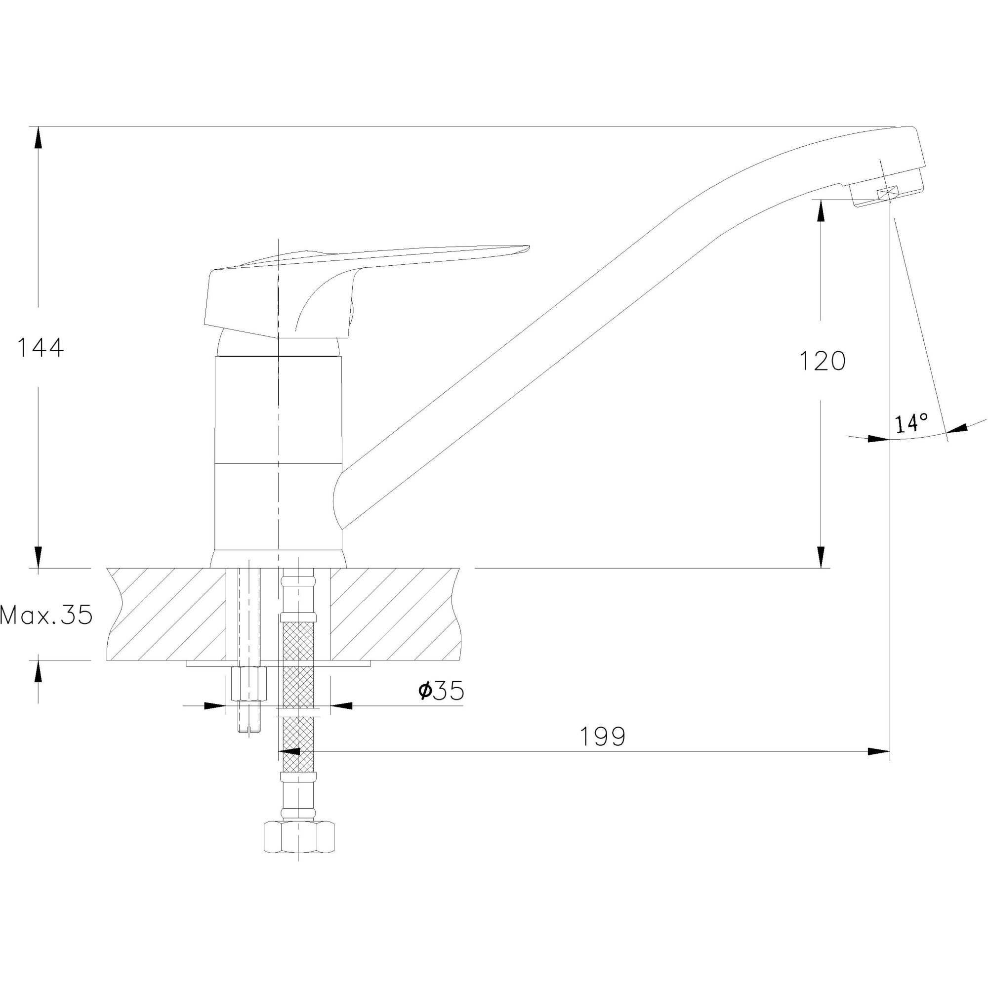Смеситель для кухни Haiba HB4837