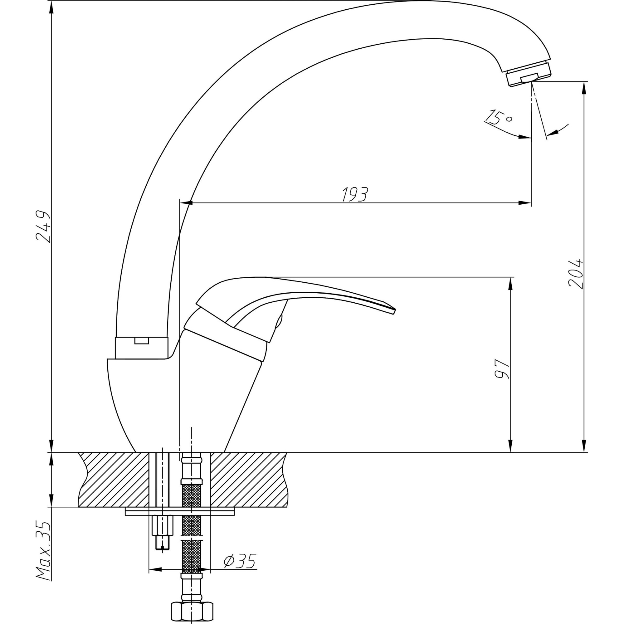 Смеситель для кухни Haiba HB4103