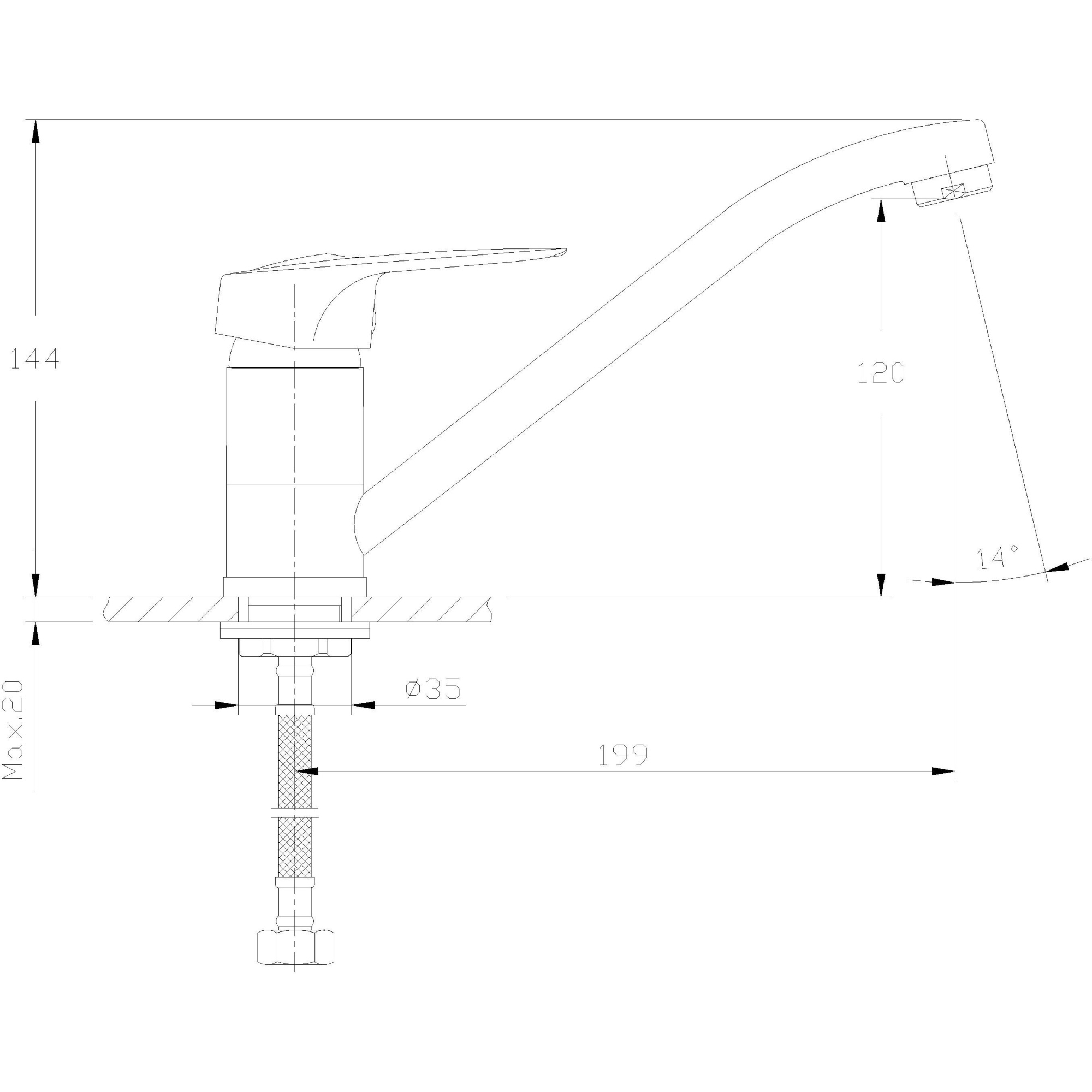Смеситель для кухни Haiba HB4937