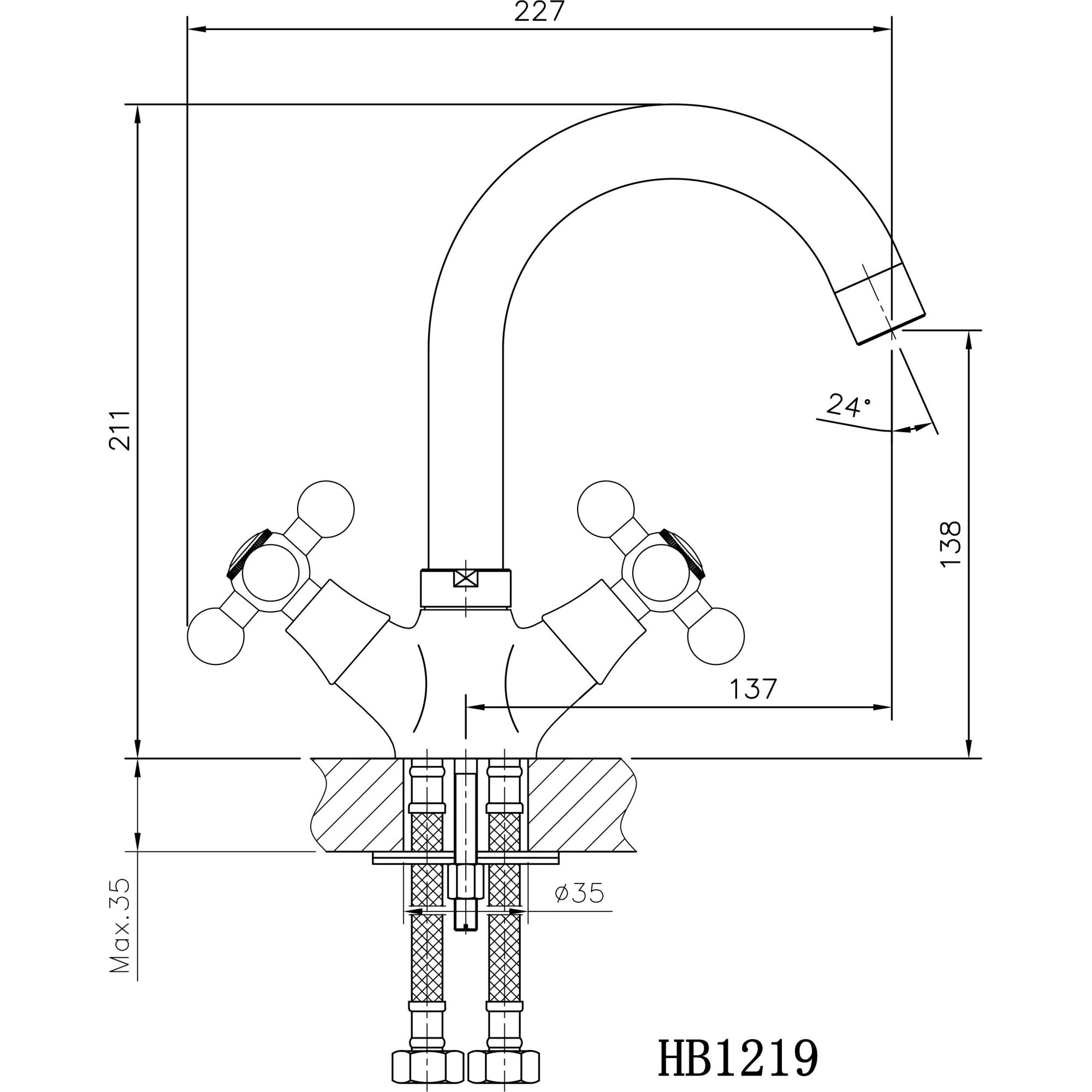 Смеситель для раковины Haiba HB1219