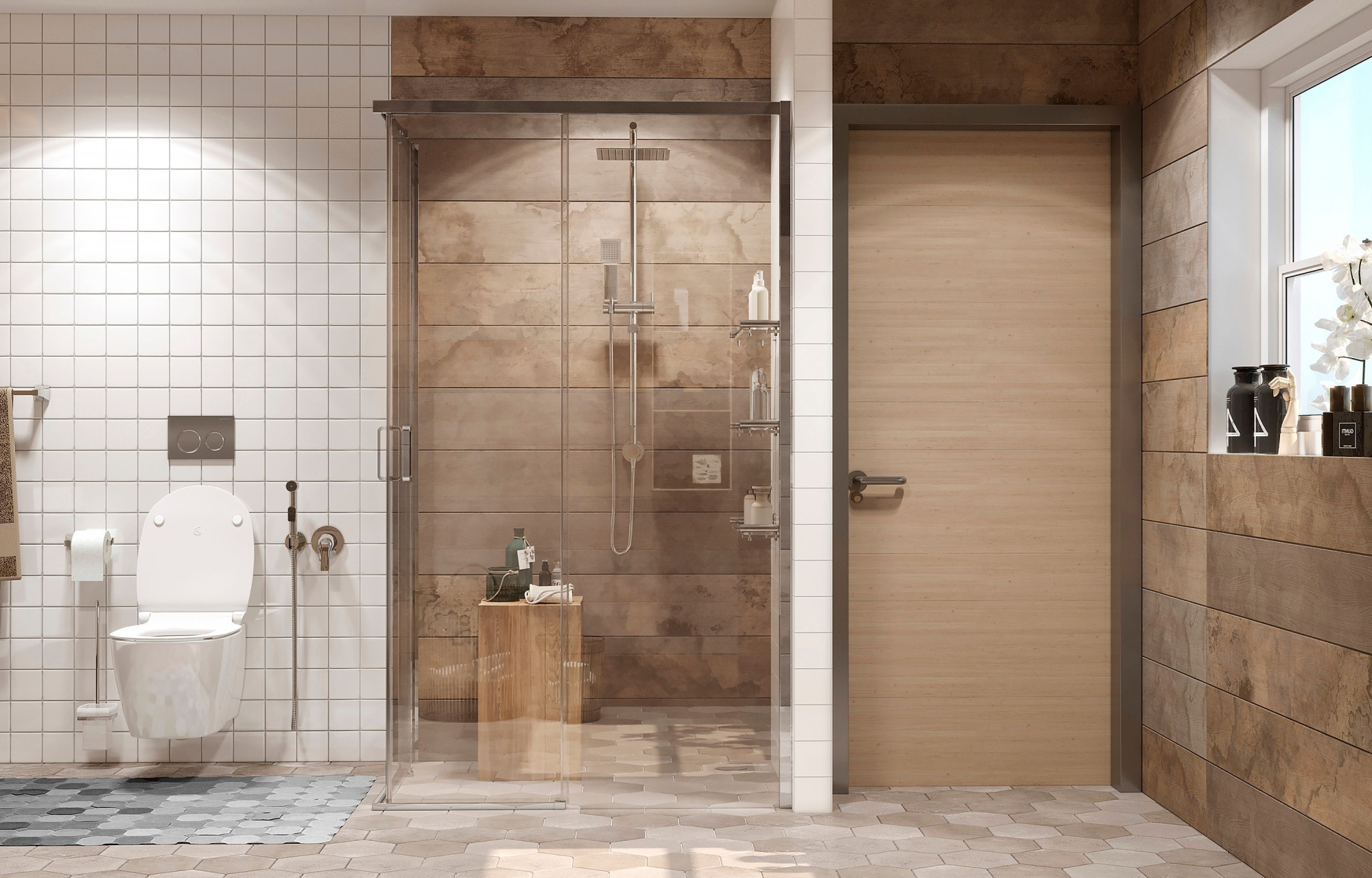 Прямоугольное душевое ограждение Ambassadro Queen 11011106R