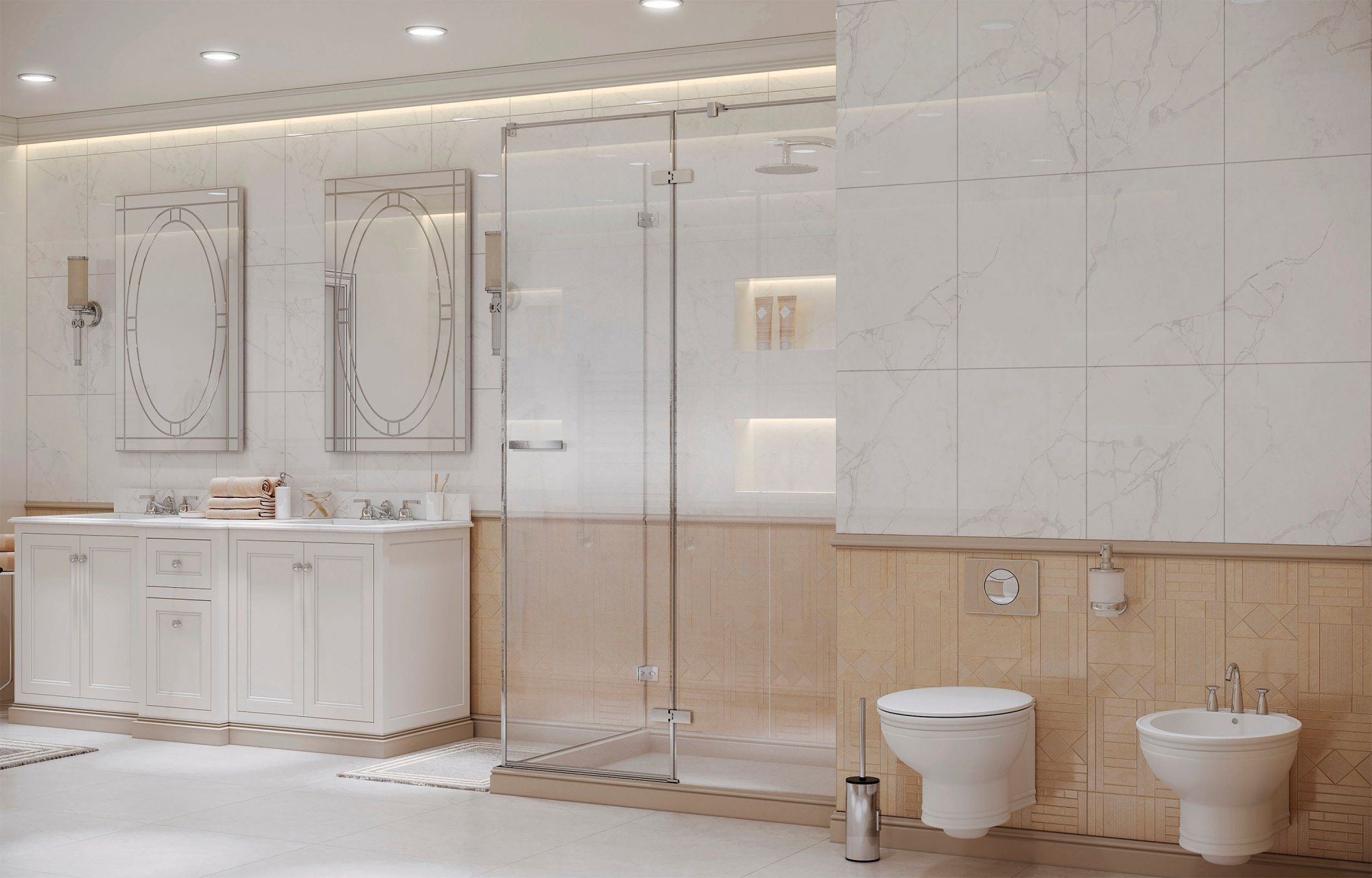 Прямоугольное душевое ограждение Ambassadro Amber 10011104R