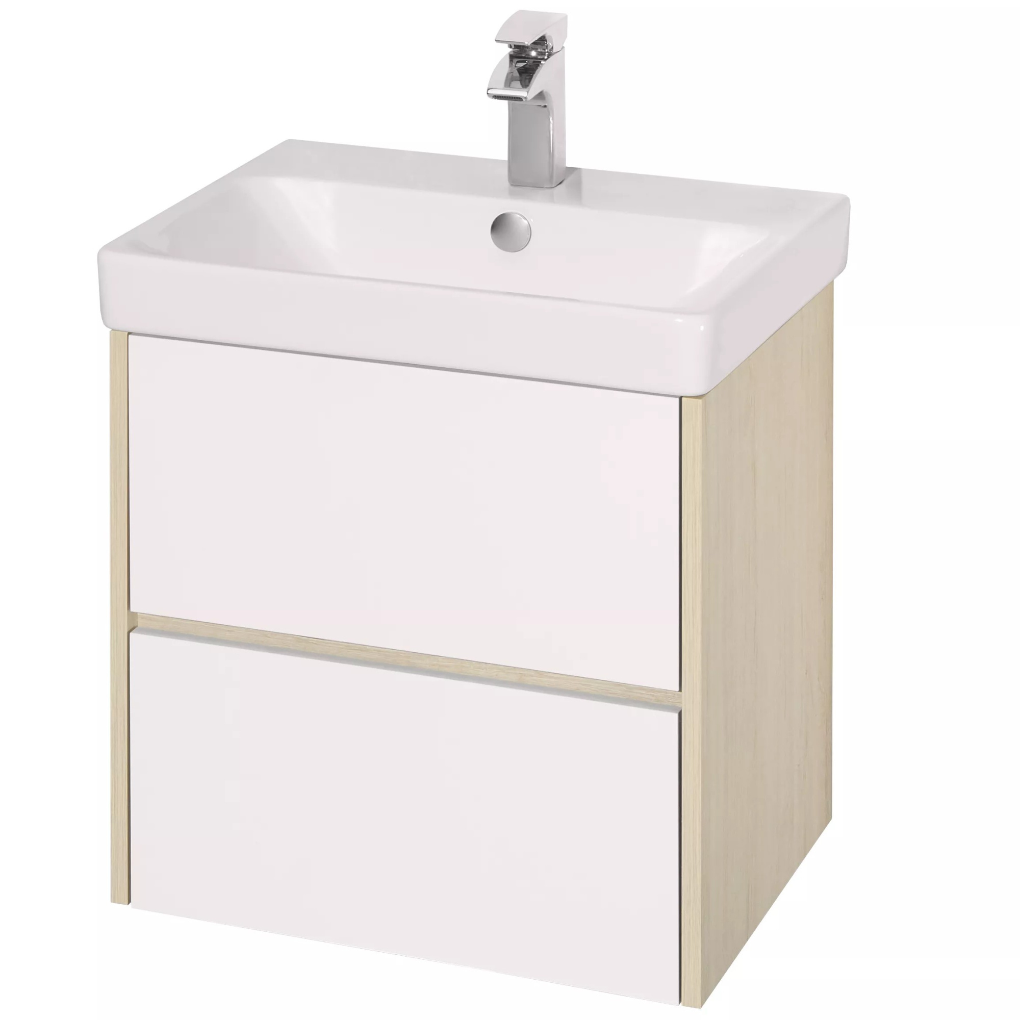Тумба-умывальник Акватон Сканди 55/70/90 белый/дуб верона