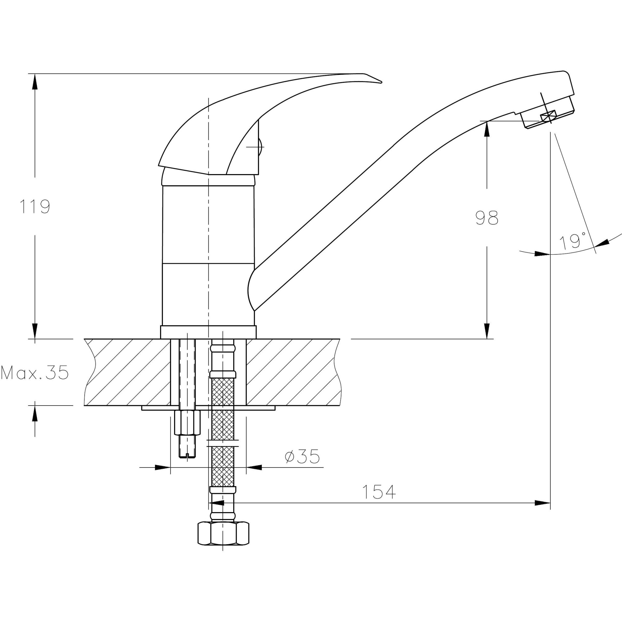 Смеситель для кухни/раковины Haiba HB4515