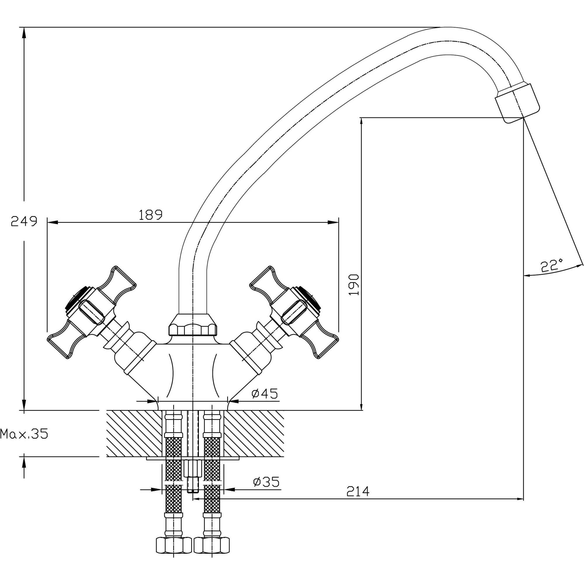 Смеситель для кухни Haiba HB4924