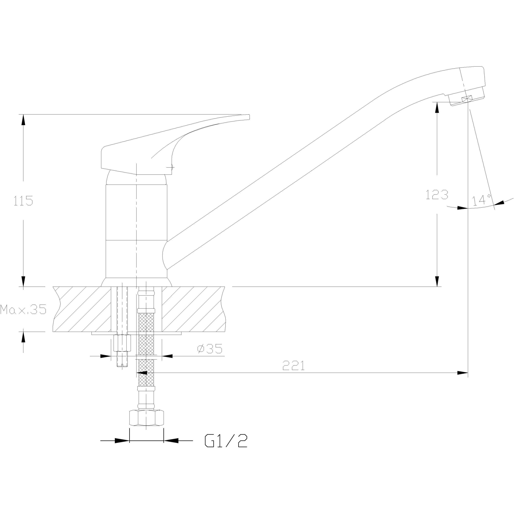 Смеситель для кухни Haiba HB4813