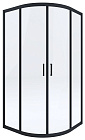 Кабина полукруглая Deante Funkia, черный профиль 90x90