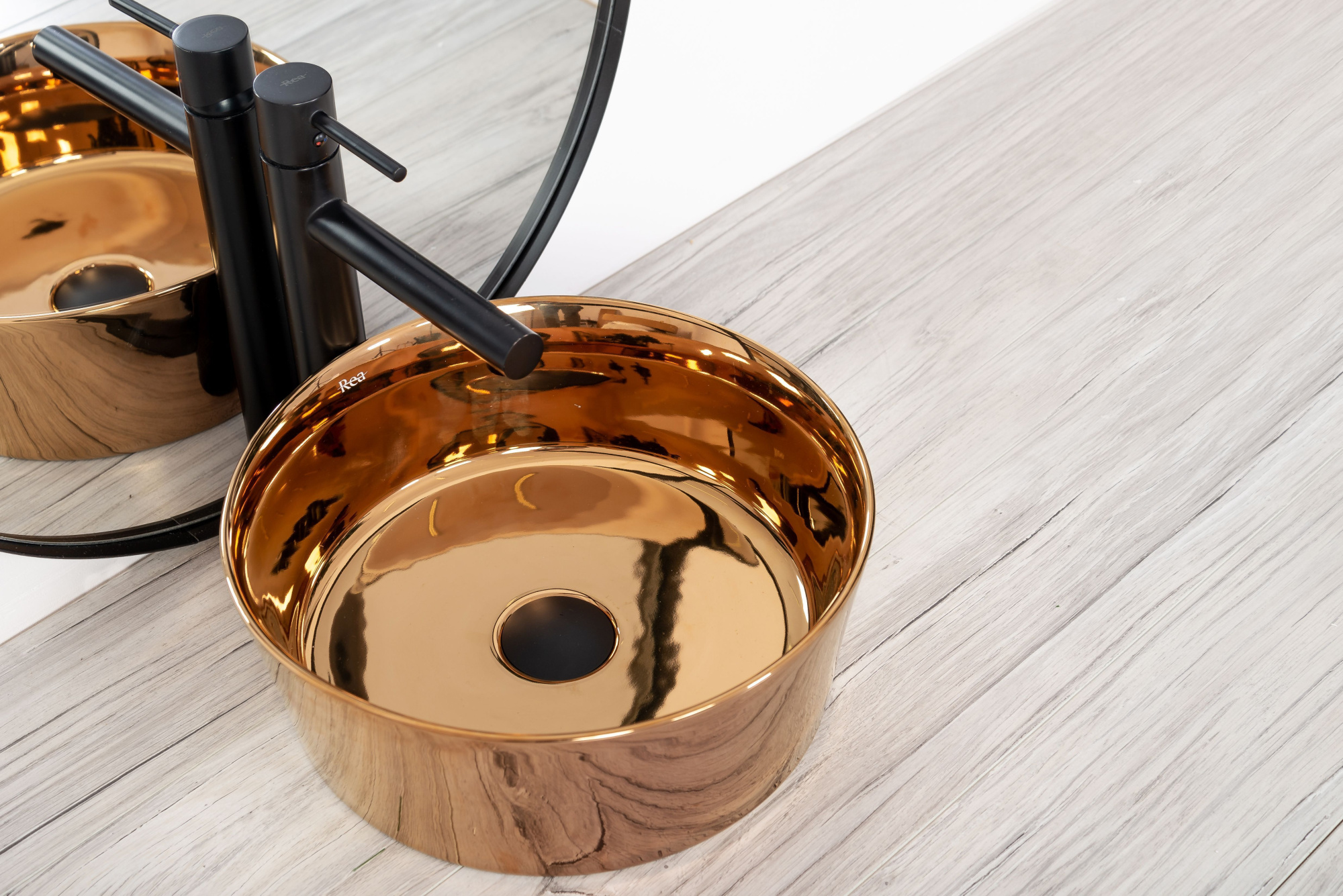 Умывальник Rea Ida Slim Rose Gold 36x36, REA-U7401