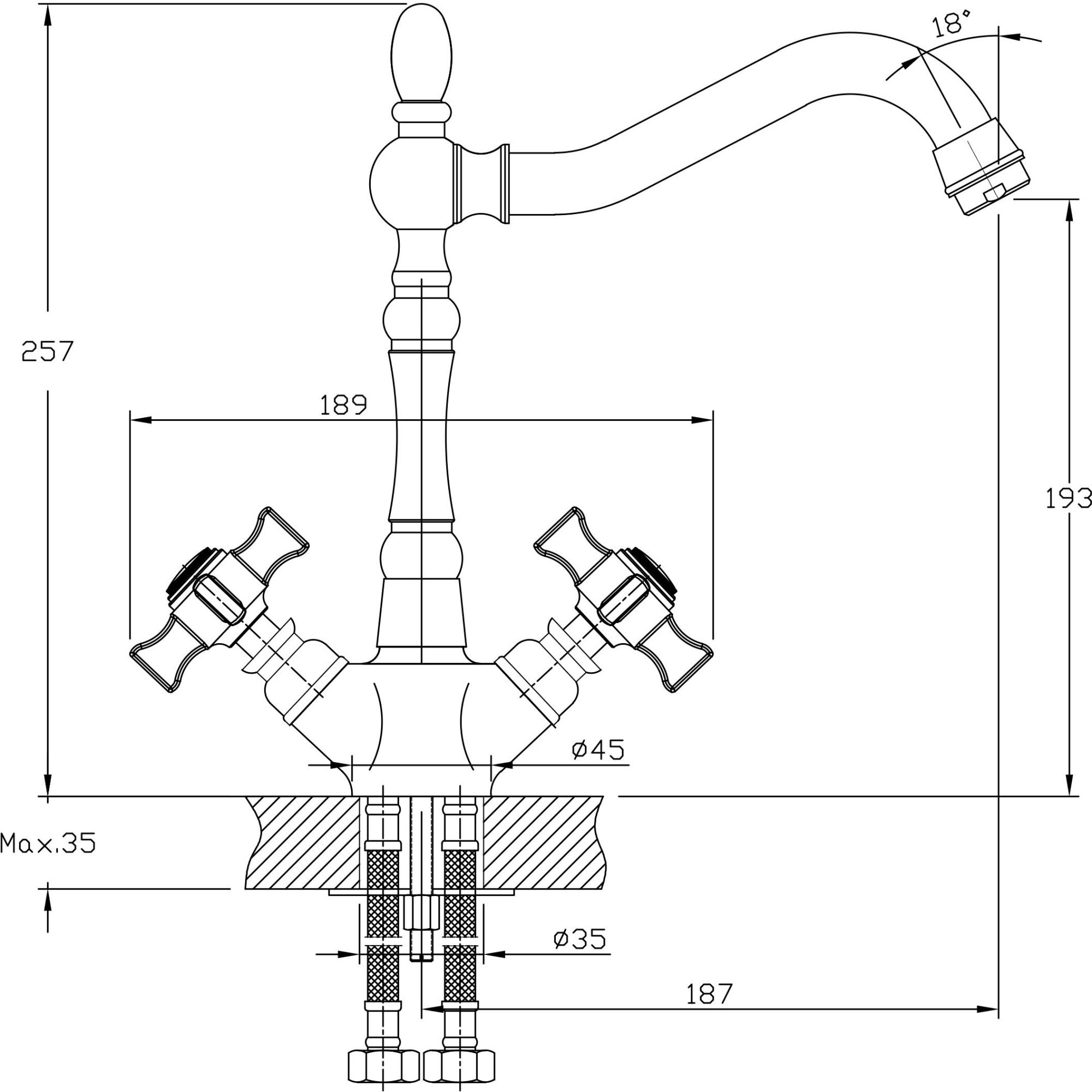 Смеситель для кухни с подключением фильтра питьевой воды Haiba HB4321-5