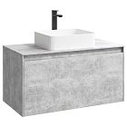 Корпус тумбы с умывальником Aqwella 5 Stars Mobi 100, цвет бетон светлый