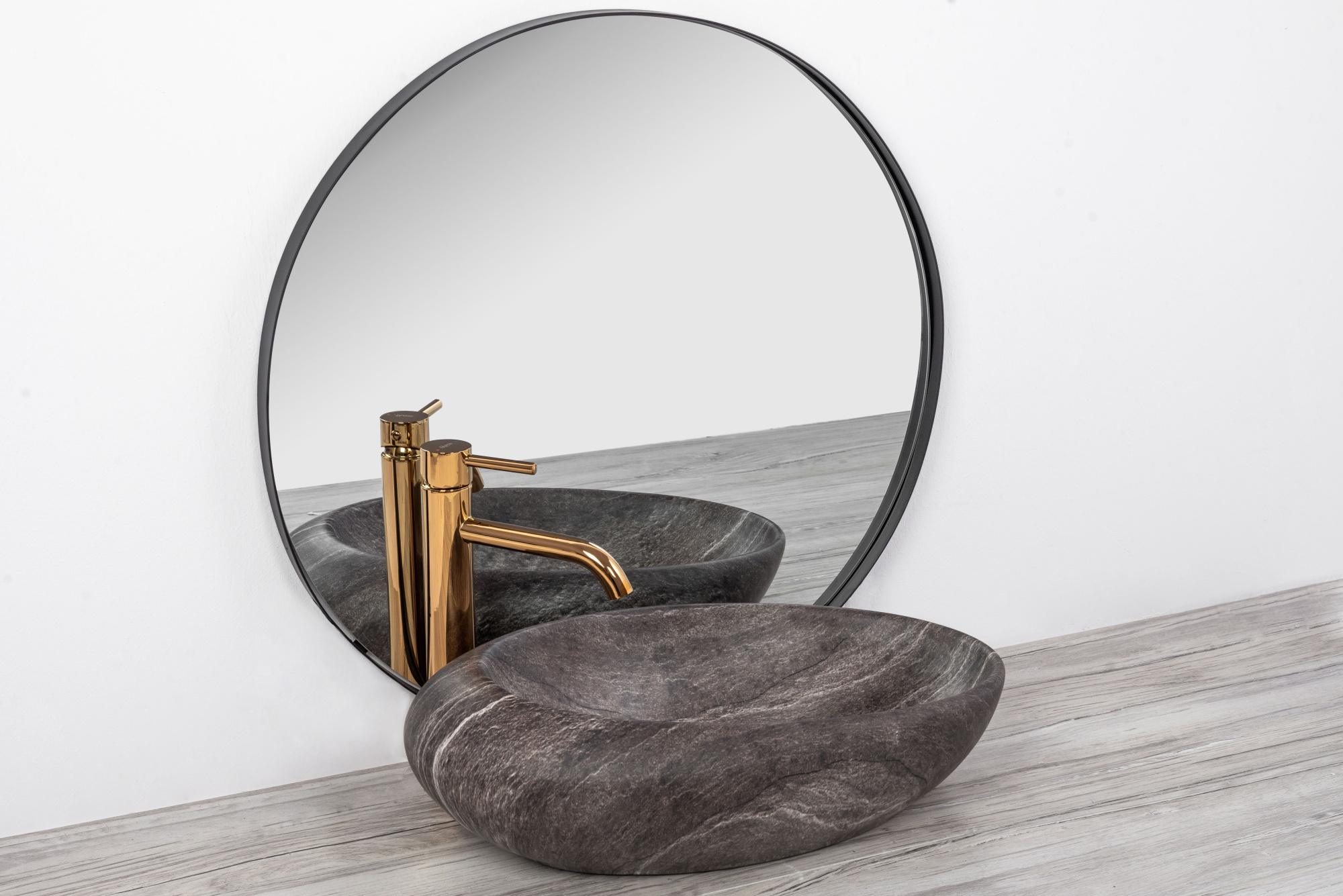 Умывальник Rea Roxy A Stone D.Grey 49x31, REA-U6649