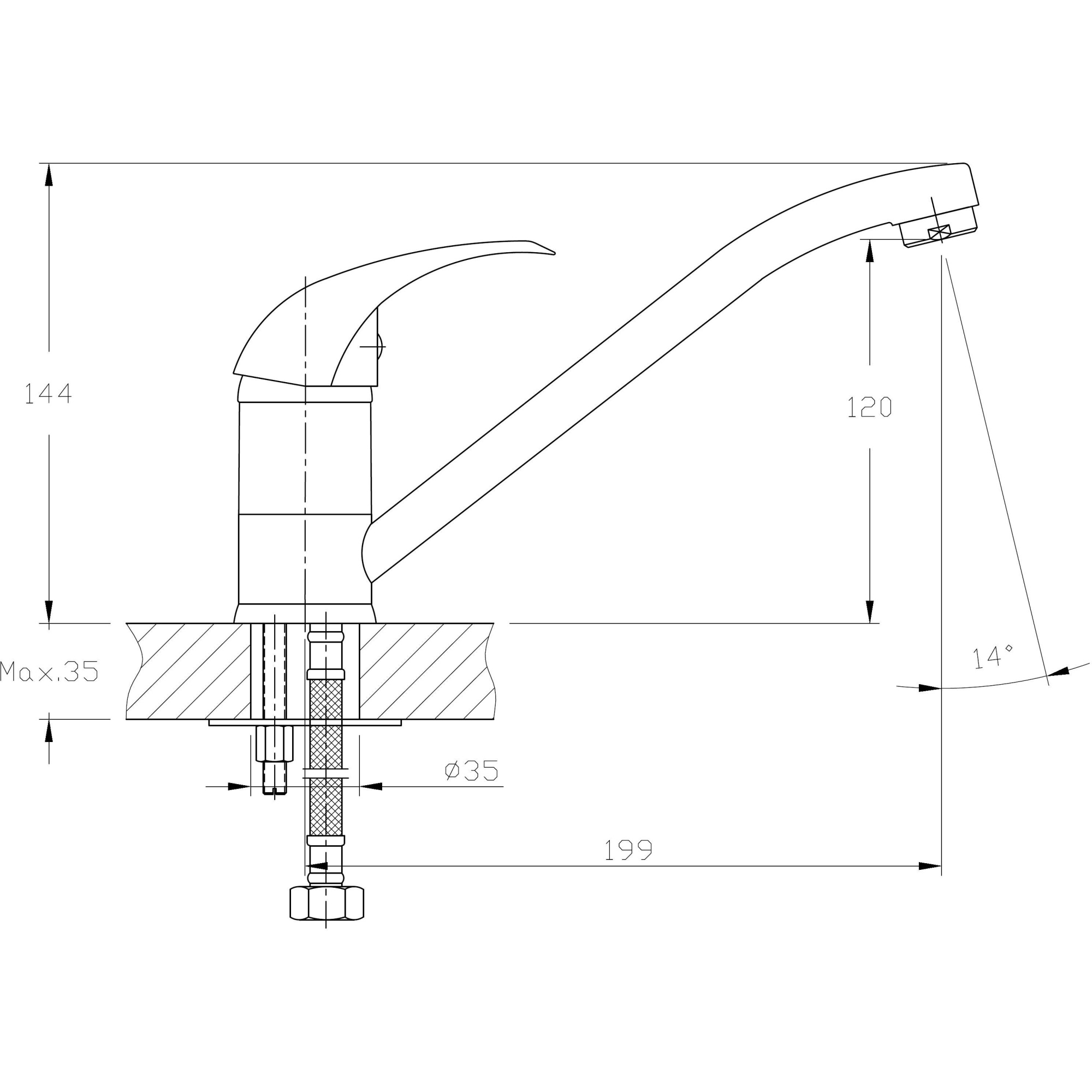 Смеситель для кухни Haiba HB4815