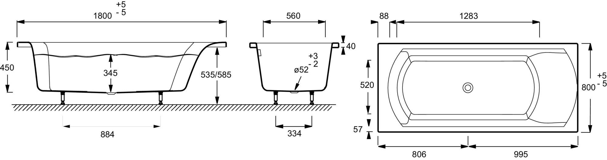 Ванна прямоугольная Jacob Delafon Ove 180x80, E60143RU-00