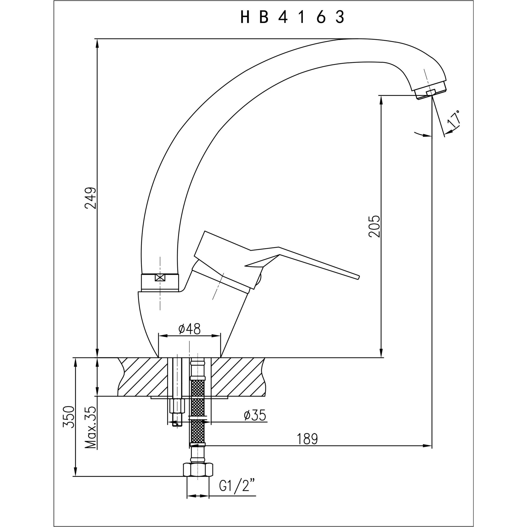 Смеситель для кухни Haiba HB4163