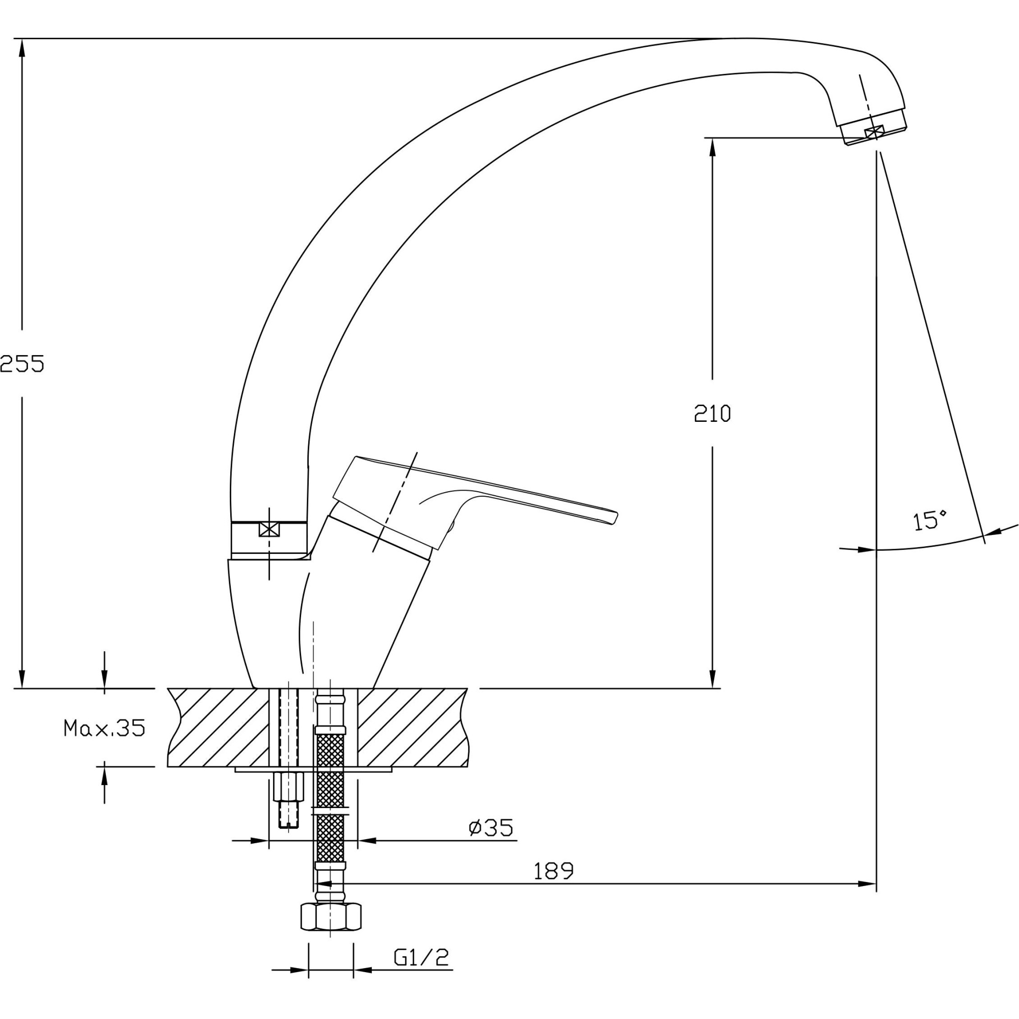 Смеситель для кухни Haiba HB4116