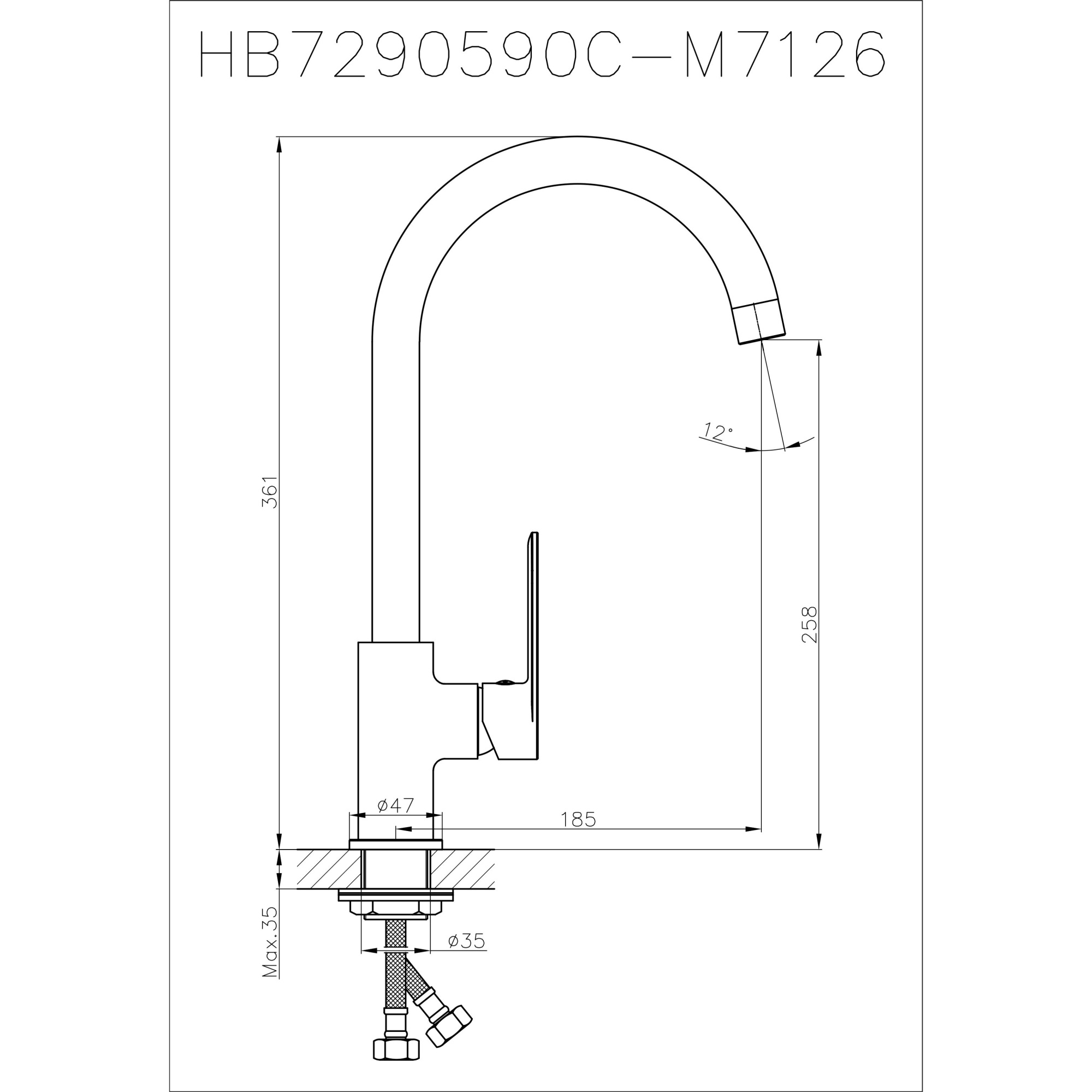 Смеситель для кухни Haiba HB70590