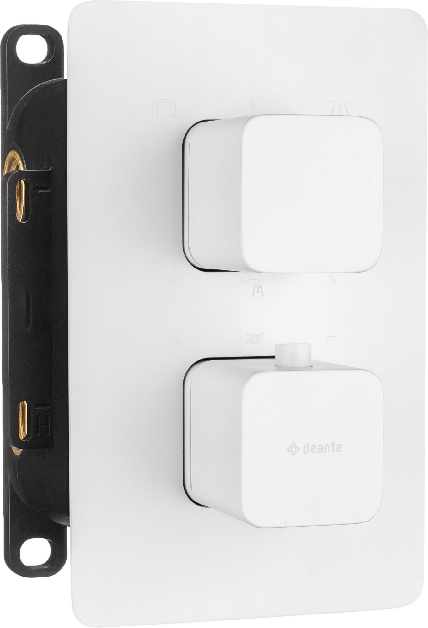 Душевая система скрытого монтажа с закругленным термостатическим смесителем Deante Box Bianco, BXYZAECT