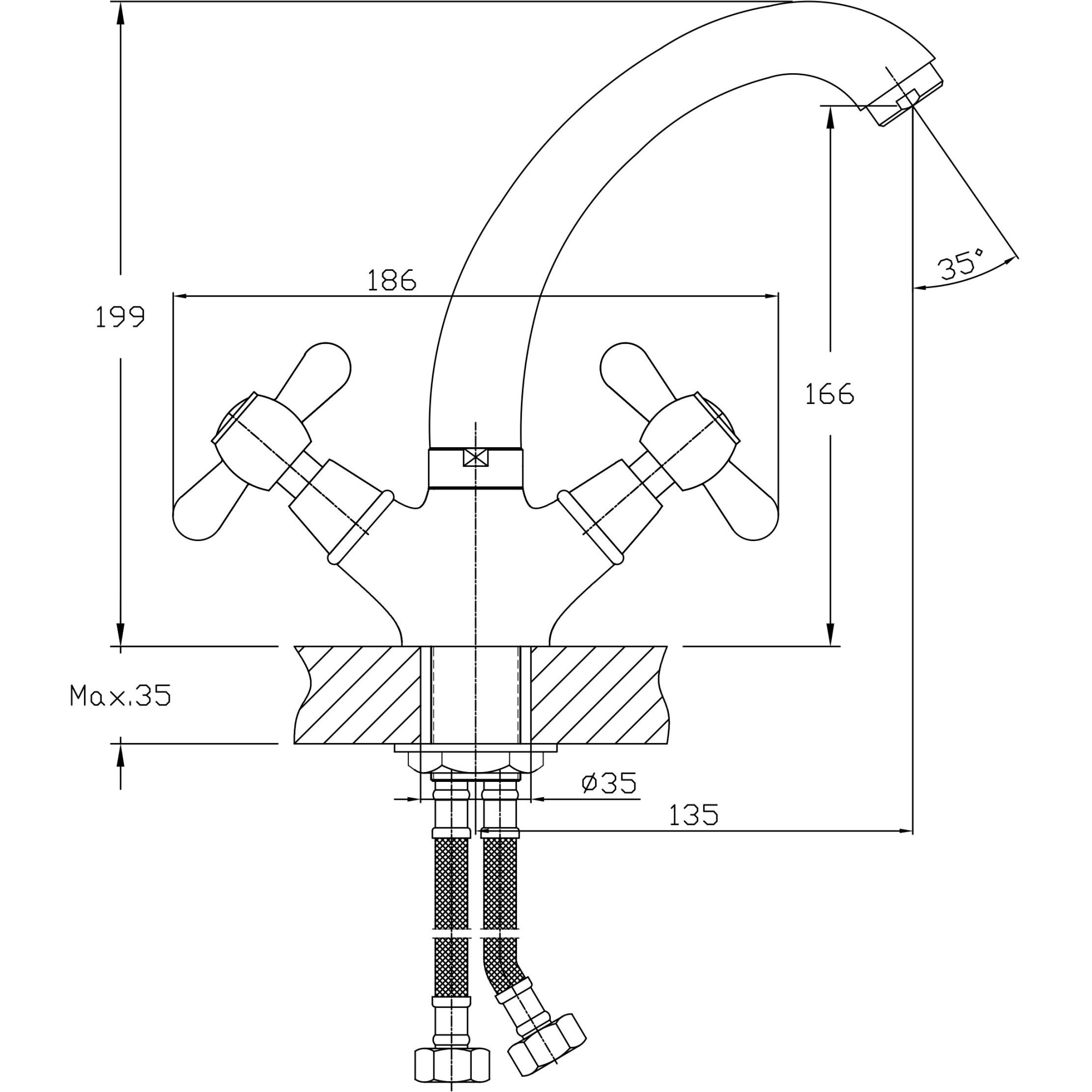 Смеситель для кухни Haiba HB4324