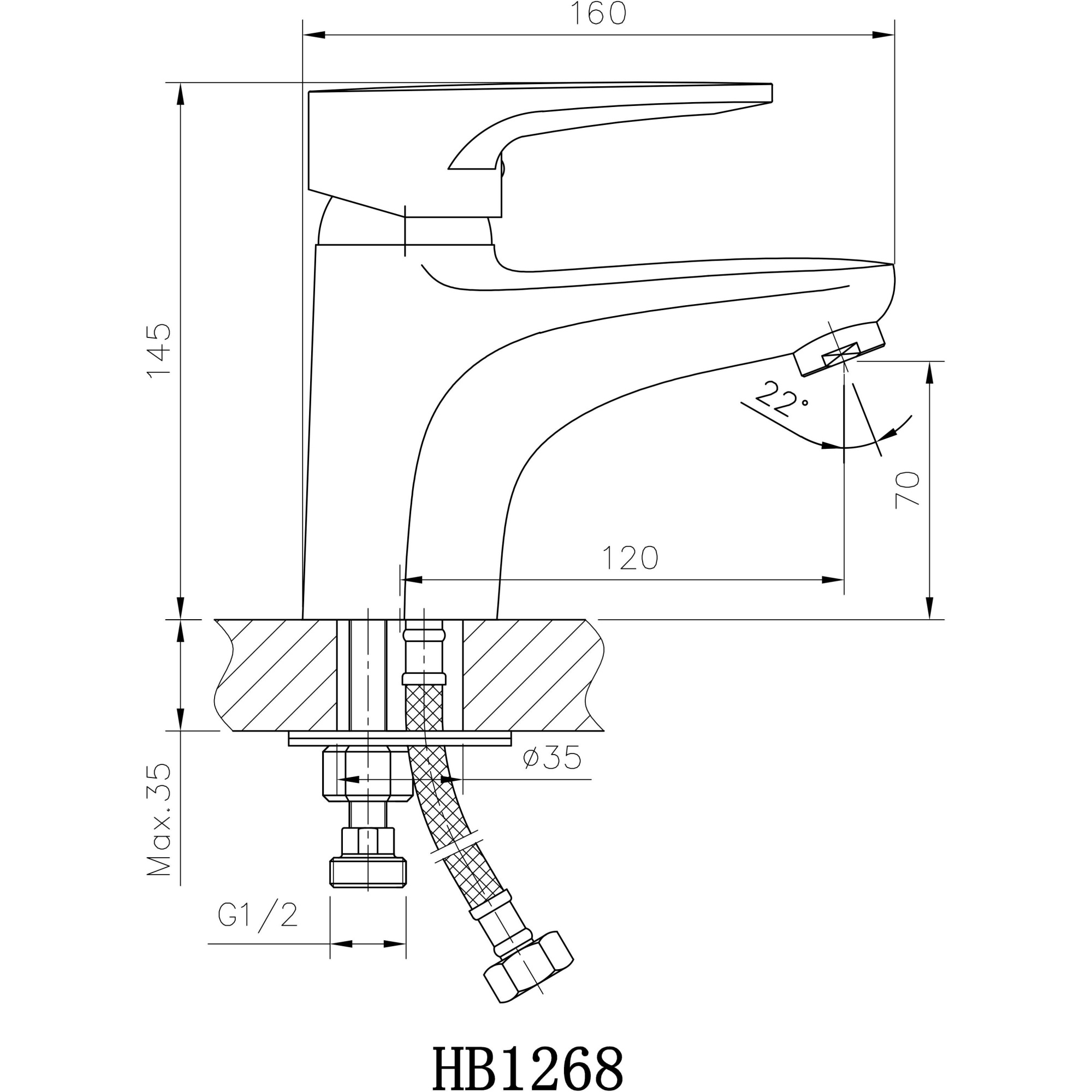 Смеситель для ванны с длинным изливом Haiba HB2168