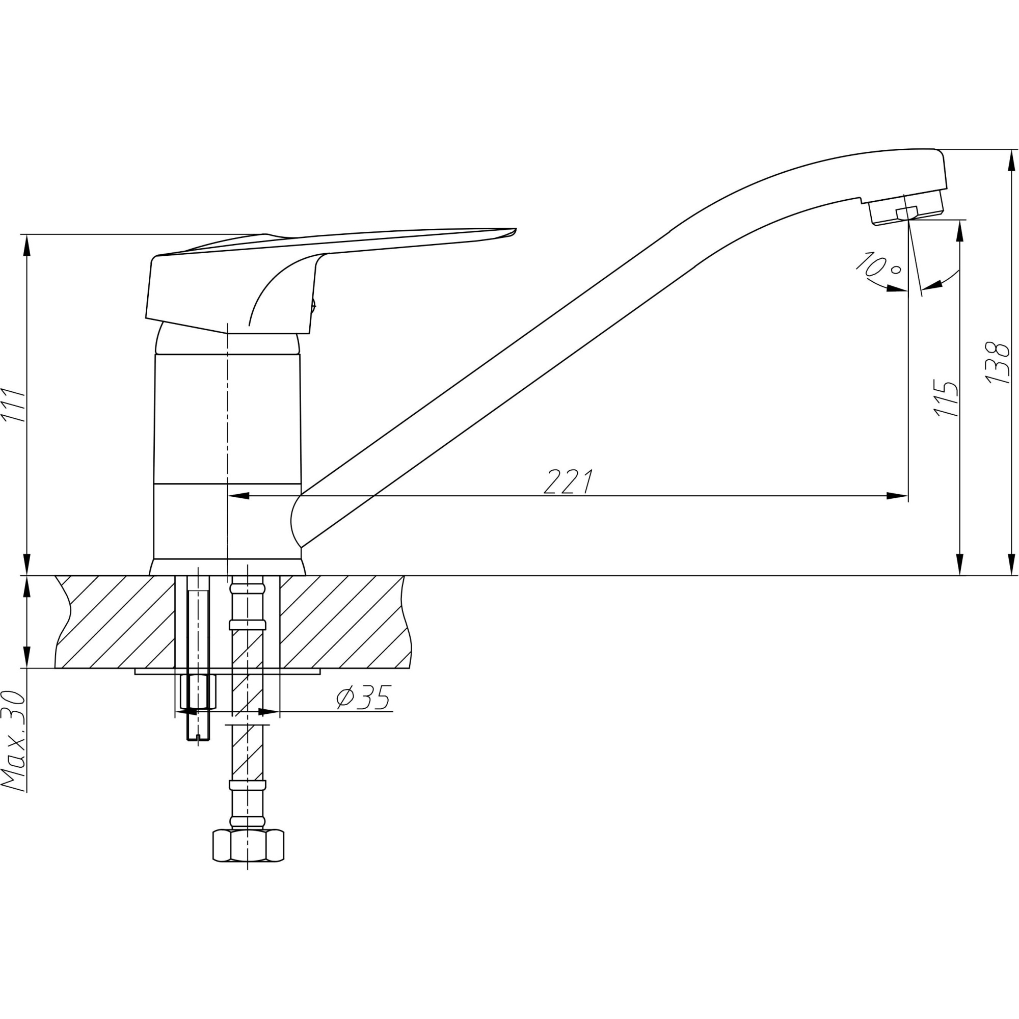 Смеситель для кухни Haiba HB4204