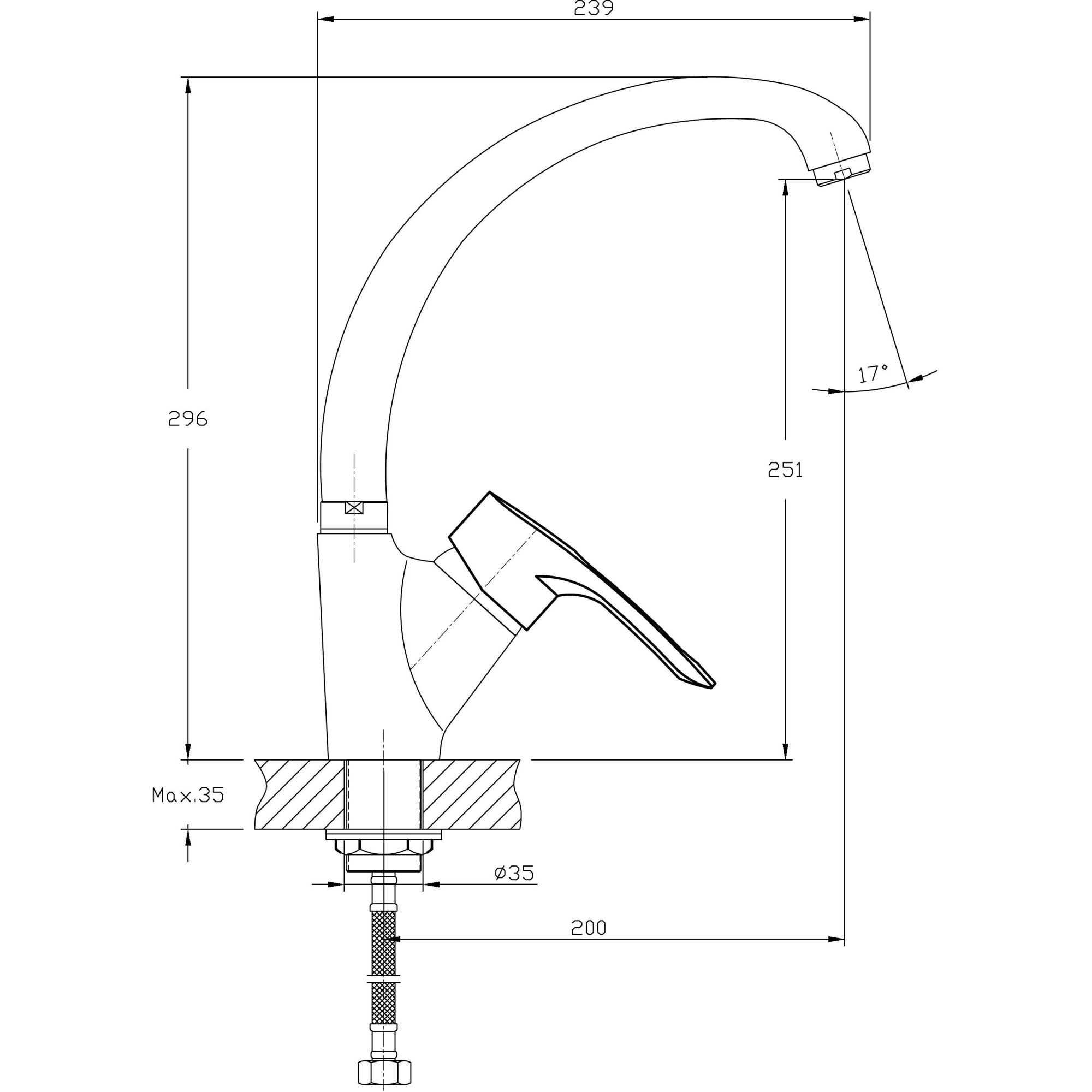 Смеситель для кухни Haiba HB4166-8
