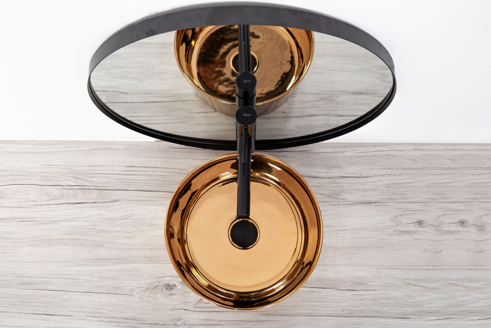 Умывальник Rea Ida Slim Rose Gold 36x36, REA-U7401